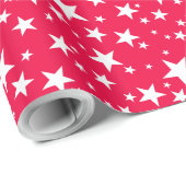 Klassieke Kerst Rode Sjabloon Sterren Nostalgisch Cadeaupapier (Rol Hoek)