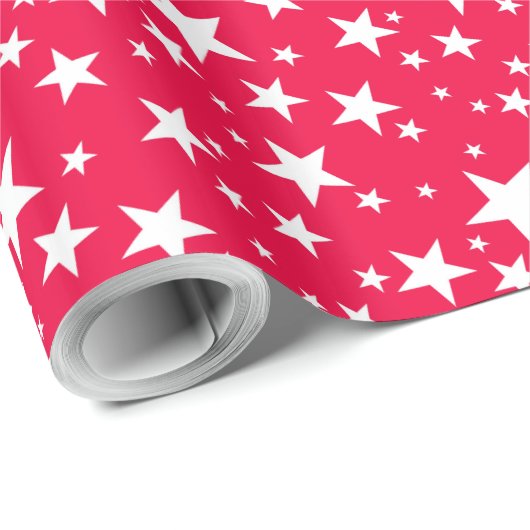 Klassieke Kerst Rode Sjabloon Sterren Nostalgisch Cadeaupapier (Rol Hoek)