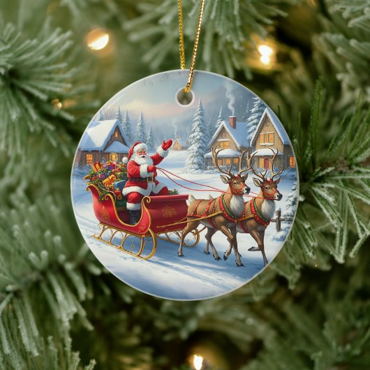 Klassieke kerst ronde ornament (Boom)