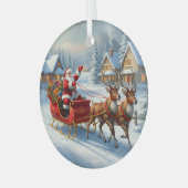 Klassieke kerst ronde ornament (Voorkant links)