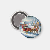 Klassieke kerst ronde ornament magneet (Voorkant / Achterkant)