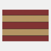 Klassieke Kerst Rood en Gouden Strepen Inpakpapier Vel (Voorkant)