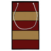 Klassieke Kerst Rood en Gouden Strepen Klein Cadeauzakje (Achterkant)