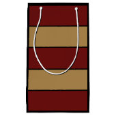 Klassieke Kerst Rood en Gouden Strepen Klein Cadeauzakje (Voorkant)