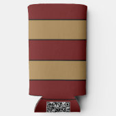 Klassieke Kerst Rood en Gouden Strepen Seltzer Blikjeskoeler (Achterkant)