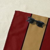 Klassieke Kerst Rood en Gouden Strepen Strandlaken (In situ)