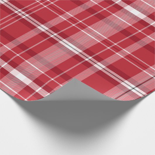 Klassieke kerst Rood en Wit Plaid Cadeaupapier (Hoek)