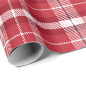 Klassieke kerst Rood en Wit Plaid Cadeaupapier (Rol Hoek)
