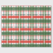 Klassieke kerst rood groen en wit plaid cadeaupapier (Vlak)