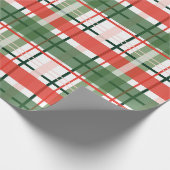 Klassieke kerst rood groen en wit plaid cadeaupapier (Hoek)