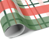 Klassieke kerst rood groen en wit plaid cadeaupapier (Rol Hoek)