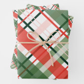 Klassieke kerst rood groen en wit plaid inpakpapier vel (In situ)