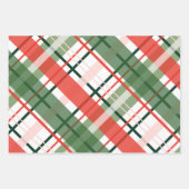 Klassieke kerst rood groen en wit plaid inpakpapier vel (Voorkant)