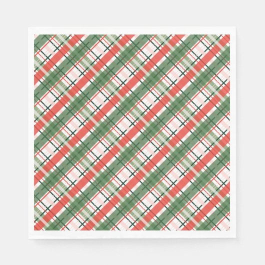 Klassieke kerst rood groen en wit plaid servet (Voorkant)