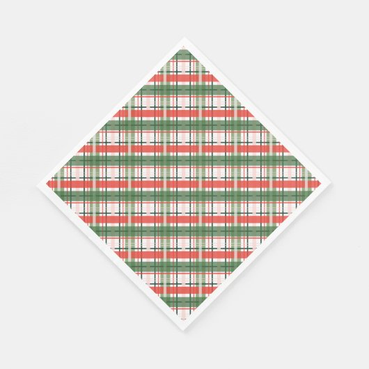 Klassieke kerst rood groen en wit plaid servet (Hoek)