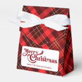 Klassieke Kerst Rood Plaid Tartan Holiday Party Bedankdoosjes (Voorkant Zijde)