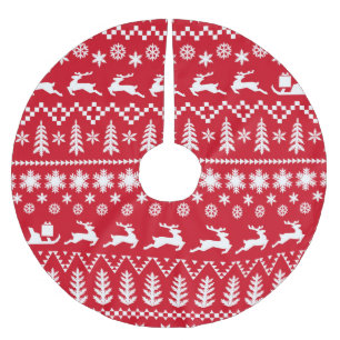 Klassieke kerst: rood wit winterpatroon kerstboom rok