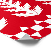 Klassieke kerst: rood wit winterpatroon poster (Hoek)