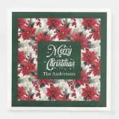 Klassieke Kerst Servetten Rood Groen Aangepaste Na (Voorkant)