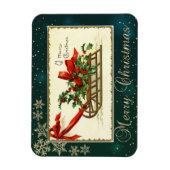 Klassieke Kerst slee, maretak sneeuwvlokken Magneet (Verticaal)