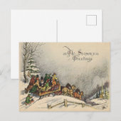 Klassieke Kerst slee-rit Briefkaart (Voorkant / Achterkant)