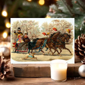 Klassieke Kerst slee-rit Feestdagenkaart