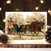 Klassieke Kerst slee-rit Feestdagenkaart