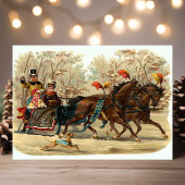 Klassieke Kerst slee-rit Feestdagenkaart