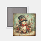 Klassieke Kerst Sneeuwman Magneet (Voorkant / Achterkant)