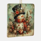 Klassieke Kerst Sneeuwman Ornament (Rechts)