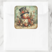 Klassieke Kerst Sneeuwman Stickers (Tas)