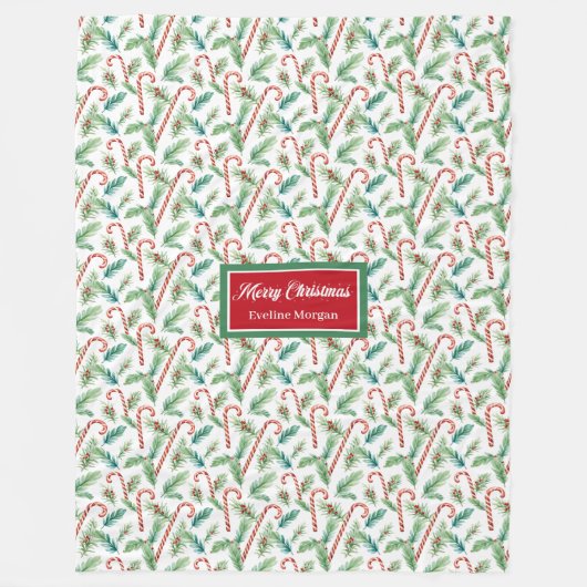 Klassieke Kerst snoep canes waterverf deken (Voorkant)