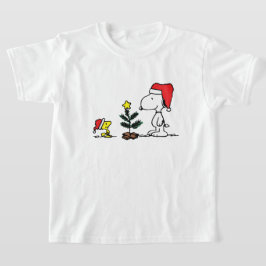 klassieke kerst snoopy en woodstock t-shirt