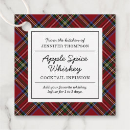 Klassieke Kerst-Tartan Cocktailsamenstellingsset Bedankjes Labels