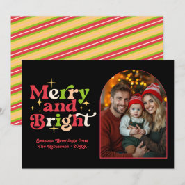 Klassieke Kerst Vakantie Retro Familie Foto Feestdagenkaart