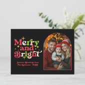 Klassieke Kerst Vakantie Retro Familie Foto Feestdagenkaart (Staand voorkant)