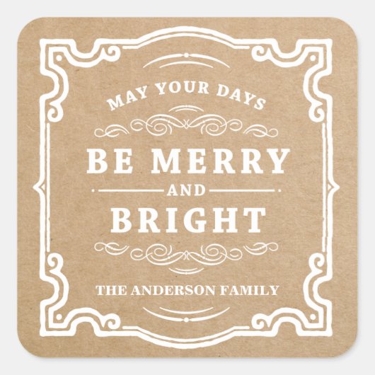 Klassieke kerst | Vakantiecabels voor cadeautjes o Vierkante Sticker (Voorkant)