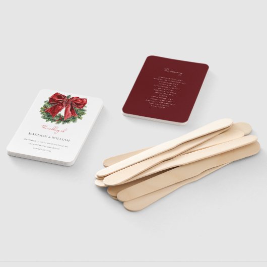 Klassieke Kerst Wedding Ceremony programma Handwaaier (Niet-gemonteerd)