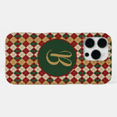 Klassieke, kerst / winter argyle patterned iPhone hoesje (Achterkant horizontaal)