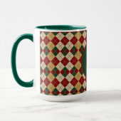 Klassieke, kerst / winter argyle patterned mok (Links)