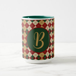Klassieke, kerst / winter argyle patterned mok