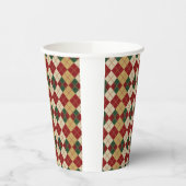 Klassieke, kerst / winter argyle patterned papieren bekers (Links)