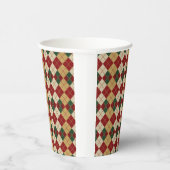 Klassieke, kerst / winter argyle patterned papieren bekers (Rechts)