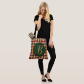 Klassieke, kerst / winter argyle patterned tote bag (Op model)
