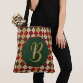 Klassieke, kerst / winter argyle patterned tote bag (Dichtbij)