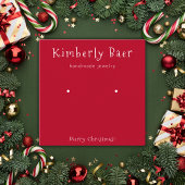 Klassieke Kerst Witte Rode Oorbel Display Vierkante Visitekaartje