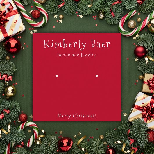 Klassieke Kerst Witte Rode Oorbel Display Vierkante Visitekaartje