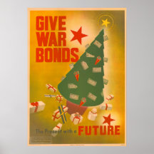 Klassieke Kerst WWII-obligatiecampagne Poster Kuns