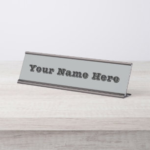 Klassieke Kerst Zilver Winter Effen Kleur Bureau Naambordje