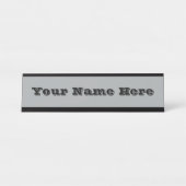 Klassieke Kerst Zilver Winter Effen Kleur Bureau Naambordje (Voorkant)